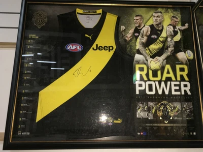 $995 • Buy Dustin Martin Afl Brownlow Medallist Hand Signed Framed Richmond Tigers Jumper 