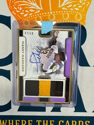 2023 Topps Definitive MANNY MACHADO Purple Gold Framed Relic Auto #'d 10 CP • $15.51