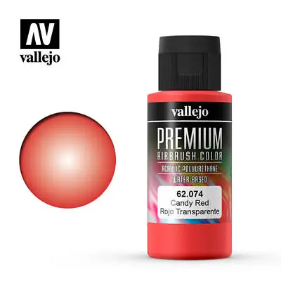 Airbrush Paint - Vallejo Premium Rc Colors - Candy Red (60ml) - 62.074 • £5.95
