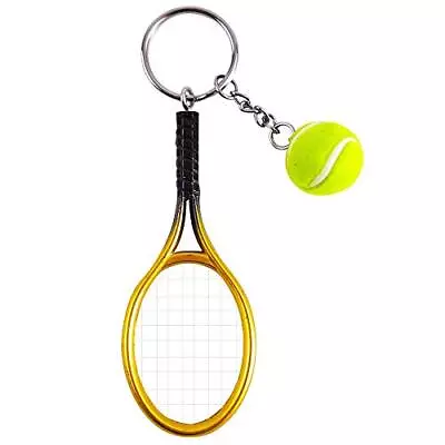 Tennis Racket Keychain Key Ring Creative Fashionable Alloy Tennis Ball Racque... • $12.76