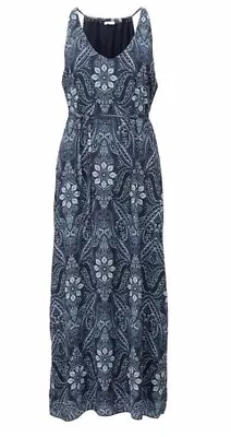 Paisley Mandala Navy Long Maxi Vest Dress Layered 12/16 Lagenlook Boho Lagenlook • £8.99