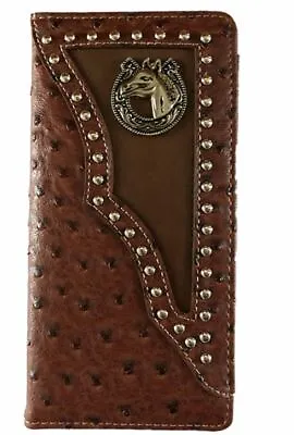  Horse Men Wallet Western Bifold Check Book Style W011-15 Brown • $11.99