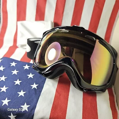Oakley Crowbar Ski & Snowboard GOGGLES Black Persimmon Lens • $12