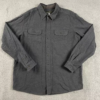 Eddie Bauer Flannel Shirt Mens Big & Tall XLT Gray Long Sleeve Button Chamois • $16.05