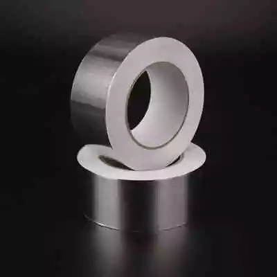 ALUMINIUM FOIL TAPE SILVER INSULATION HEAT METAL TAPE 48mm 72mm96mm • £7.50