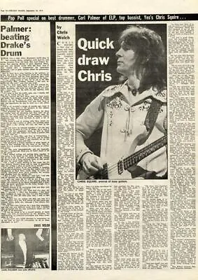 Yes Quick Draw Chris Squire Carl Palmer ELP Beating Drake's MM4 Interview 1974 • $18.63