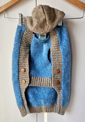 MARTHA STEWART PETS Knit Dog Sweater Coat With Hood Size L Large • $9.95