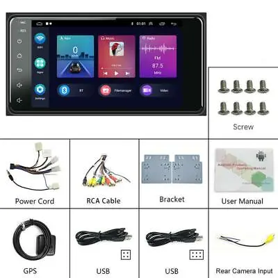 AUX GPS  Bluetooth Quad-core Car Stereo FM Radio  Carplay 2DIN 7  Android 11.0  • $131.40