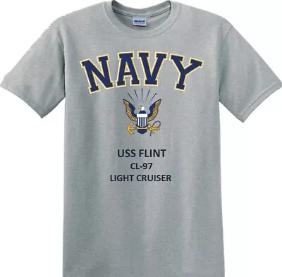 Uss Flint  Cl-97* Cruiser *navy Eagle*t-shirt.officially Licensed • $31.95