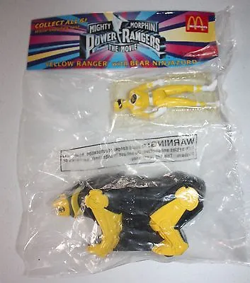 McDonalds Mighty Morphin Power Rangers Movie YELLOW Ranger Figure NinjaZord MIP • $9.99