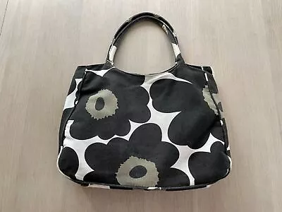 Large MARIMEKKO Unikko Tote Bag Floral Poppy Print Cotton Canvas Bag • $65.21