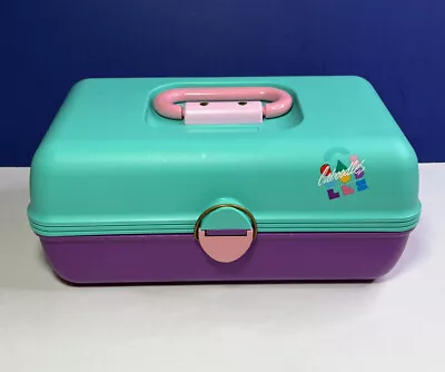 Vintage 90's Caboodles Case Model 2620 Plano Teal Pink & Purple EUC • $28.99