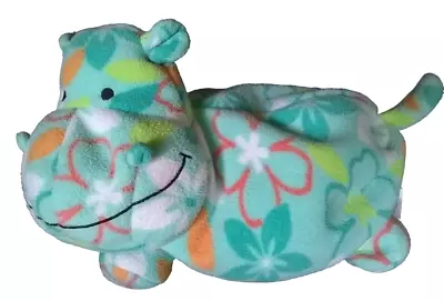 Beposh Green Hippo  Microbead Pillow Floral Plush Plush Squishy Toy 11  Small • $5.45