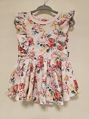 Girls Rock Your Baby Pink Flowers Dress Size 0 6-12 Months • $10