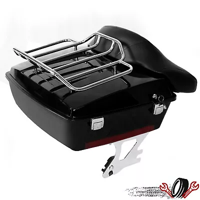 For Harley Touring 97-08 Chopped Tour Pak Pack Trunk W/Top Rack + Mount Rack • $210