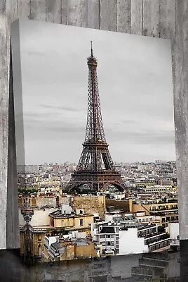 Eiffel Tower Paris Yellow Canvas Art Framed Or Print Only • $16.41