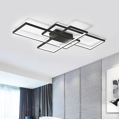 Modern LED Ceiling Light Bedroom Chandelier Living Room Kitchen Lamp Black/White • £39.99