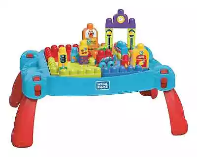 Mega Bloks First Builders Build 'N Learn Activity Table & Building Block Set Ag • $90.91