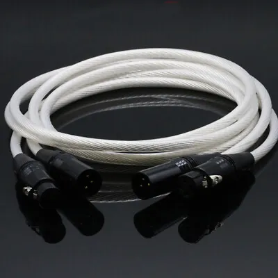 Pair OCC Silver Plated Conductor Wire HiFi Audio Balanced XLR Interconnect Cable • £24