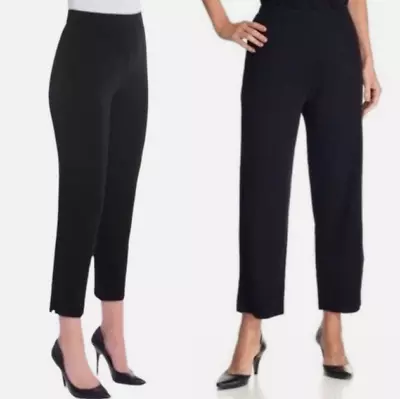 Exclusively Misook L Pull-On Crop Pants Solid Black • $49