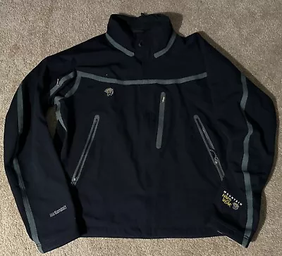 Mountain Hardwear Conduit Softshell Jacket Mens Large Black Lined Zip Vented • $30