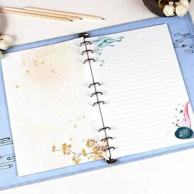 30Pcs Loose Leaf Filler Paper For 9 Holes B5 Notebook Diary School Print Vintage • $18.38