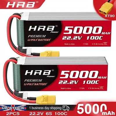 £139.99 • Buy 2pcs HRB 6S 22.2V 5000mAh LiPo Battery XT90 For RC Helicopter Airplane Car Truck