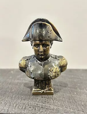 Cast Metal With Brass Finish Heavy Mini Napoleon Bust Figure • £25.30
