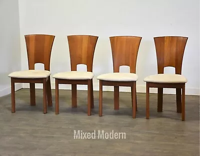 Modern Teak Dining Chairs - Set Of 4 • $1800