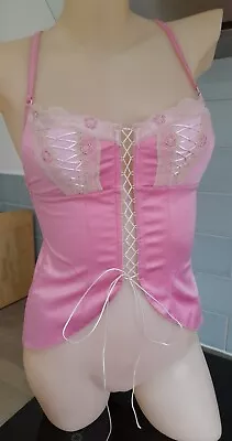 £99 • Buy Argentovivo POPELIN Pink Satin Long Line Wire Free Low Back Balconette Bustier