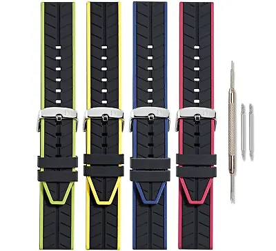 Morellato Sesia Silicone Watch Band - Two-Tone Contrast Colors - Italian Design • $47.45