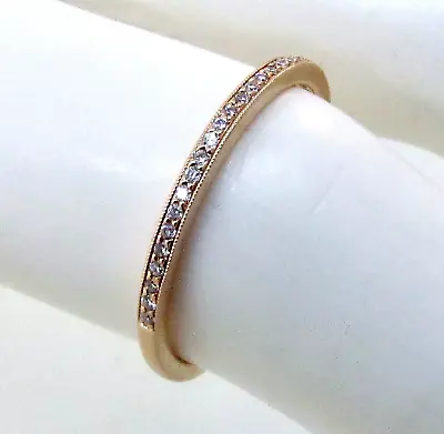 COAST 14k Rose Gold Stackable Micro Pave Set Diamond Wedding Band *RTL$715* • $290