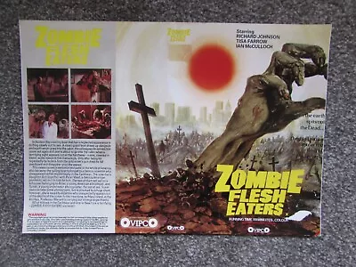 Repro Promo Video Vhs Sleeve Zombie Flesh Eaters Sleeve Only Vg Condition • £6