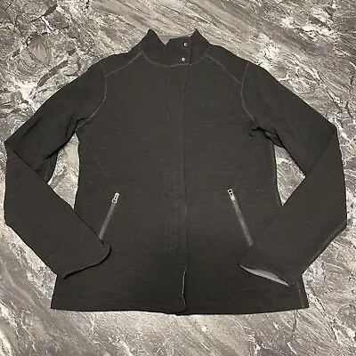 Ibex Izzi Full Zip Sweater Jacket Merino Blend Women's Small Black Stretch EUC! • $29.99