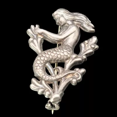 VTG Sterling Silver Mermaid Neptunes Daughter Scatter Pin Brooch 1940s WWII • $80