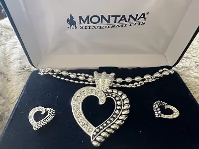 Montana Silversmith Jewelry Set Hearts Earrings/Necklace • $60