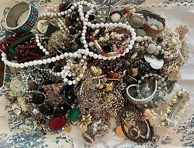 Vintage Estate Bulk Jewelry & Bits Lot 4+lbs Wearrepair Junk • $24.99