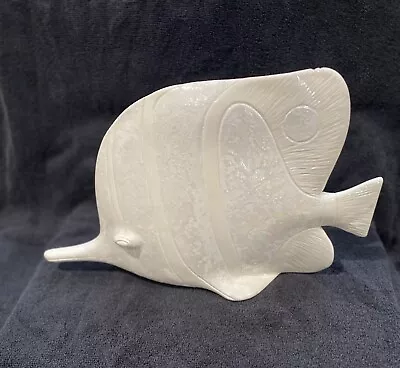Pre Owned Van Teal Ceramic Angel Fish Glossy Off White Art Sculpture Marked • $36