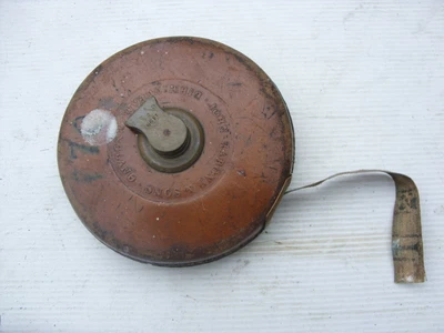 £9 • Buy John Rabone & Sons 66 Foot Builders Surveyors Tape Leather Cased Vintage