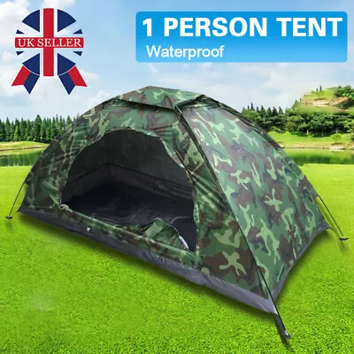 Pop Up Hiking Tent 1-2 Man Person Family Camping Outdoor Festival Shelter UK New • £13.49