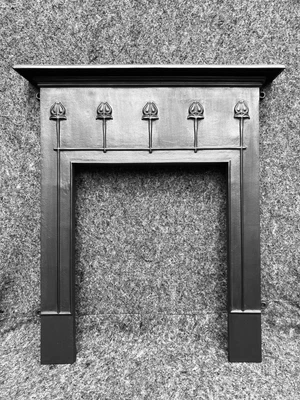 £480 • Buy Large Victorian Art Nouveau Style Cast Iron Fireplace / Fire Woodburner Surround