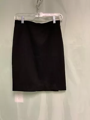 J. Crew Women's Sz P0 Black Wool Lined Pencil Skirt With Double Slits • $17.99