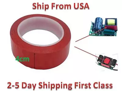 Insulation Adhesive Mylar Tape High-Temp  Transformer Coil Wrap Red 4CM*66M • $16