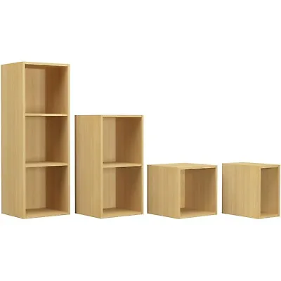 Vinyl LP Music Record Storage Box Cube 12  Cabinet Case Unit Rack Display Oak • £23.99