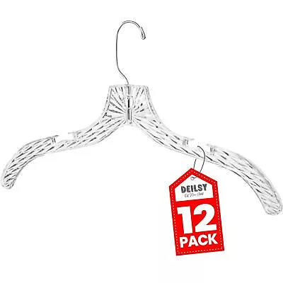 Clothes Hangers Plastic Set Of 12Pcs Heavy Duty Hangers Dresses T-Shirts Shi... • $29.86