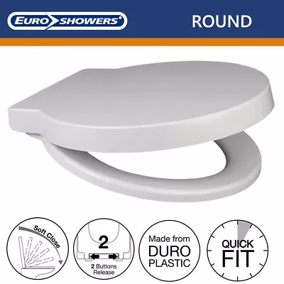 Euroshowers Round Toilet Seat Soft Close Fits: Ideal Standard Space Grohe Turin • £40.95