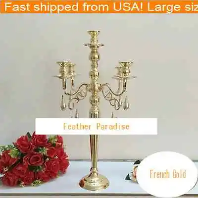 $69.99 • Buy 24 Inches Gold 5 Arm Metal Candelabra Wedding Centerpiece Floral Stand (From GA)