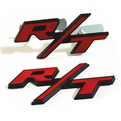 2X OEM For RT Front Grill Emblems R/T Car Trunk Rear Badge Red Black Sticker • $16.99