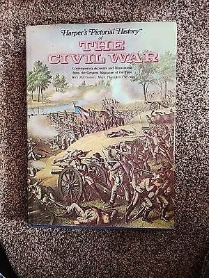 Vintage HUGE Coffee Table Book - Harper's Pictorial History Of The Civil War • $27