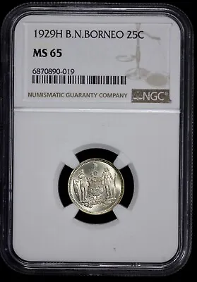 1929-H British North Borneo 25c NGC MS 65 • $350